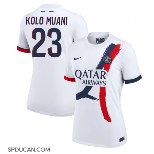 Zenski Nogometni Dres Paris Saint-Germain Randal Kolo Muani #23 Gostujuci 2024-25 Kratak Rukav